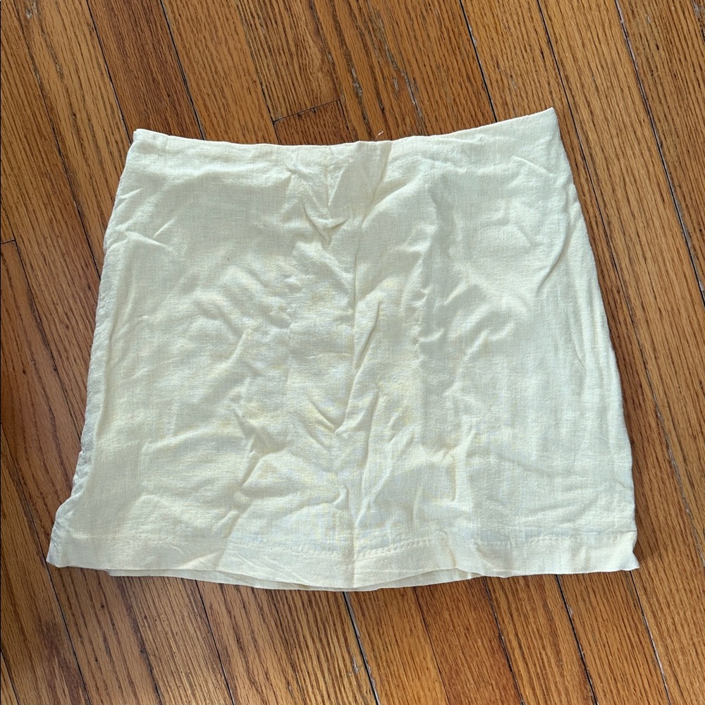Abercrombie & Fitch Yellow Linen Mini Skort